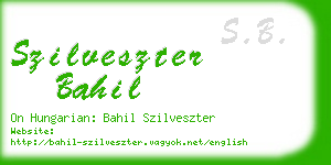 szilveszter bahil business card